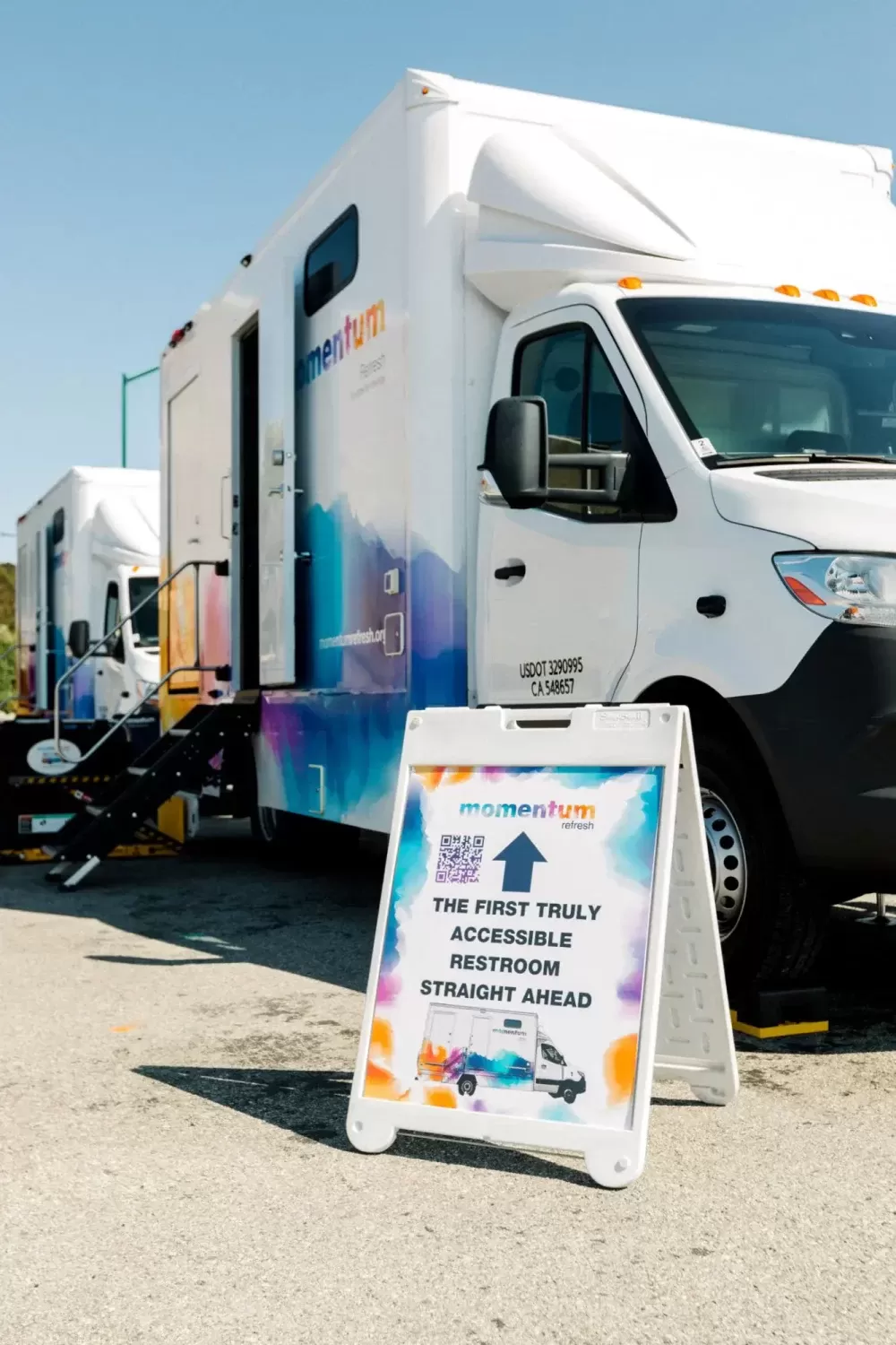 Momentum Refresh’s wheelchair-accessible mobile restroom and universal changing facility.