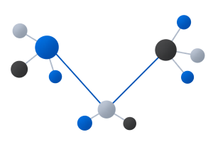 Abstract network of connected nodes.